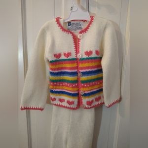 Babycrest Girl's cardigan and bibs (12M)